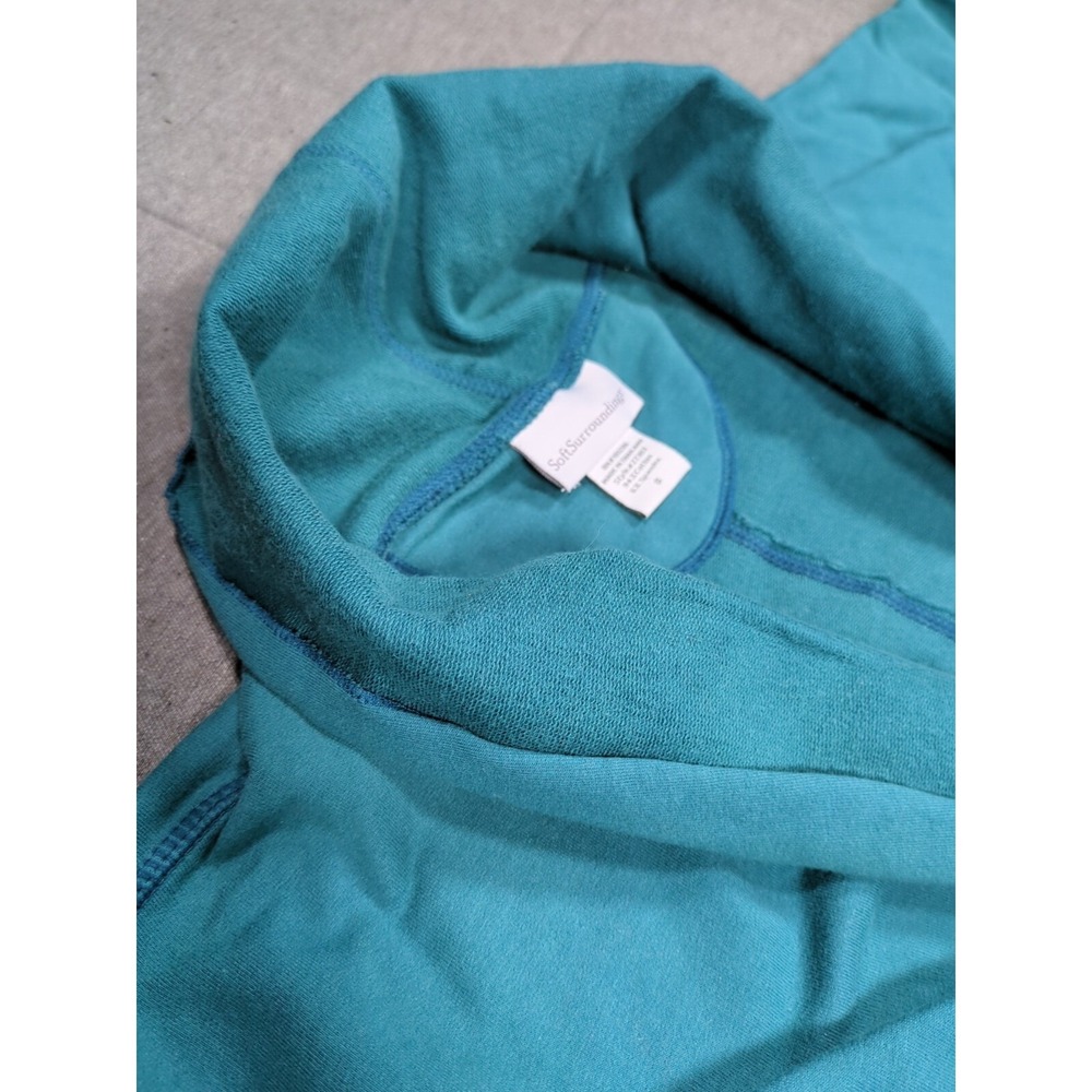 Soft Surroundings Lagenlook Tunic Length Jacket Teal Exposed Seam Womens Small - Picture 6 of 16